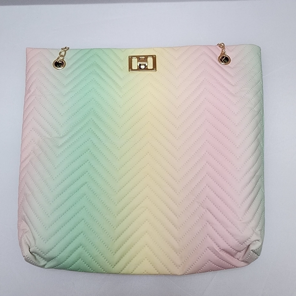 Small Rainbow Quilted Tote